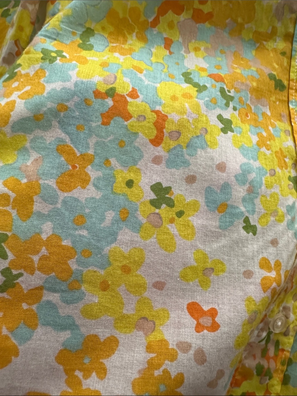 BODEN Floral Cotton Shirt US 6 Yellow Blue Button Down Y2K - Picture 11 of 13